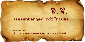 Wiesenberger Máriusz névjegykártya